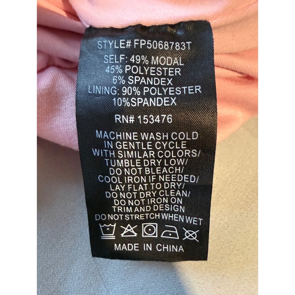 T/S By Thrive Pink Modal Blend Bubble Hem Cropped Hoodie Large FP5068783T - Picture 8 of 8